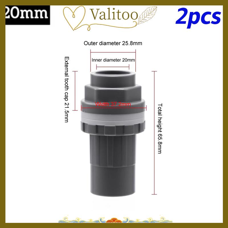 [Valitoo] 2 chiếc đầu nối PVC ống thoát nước bể cá dày 20 25 32 mm ống thoát nước trong vườn đầu nối đầu vào bể cá cho bể cá - 7