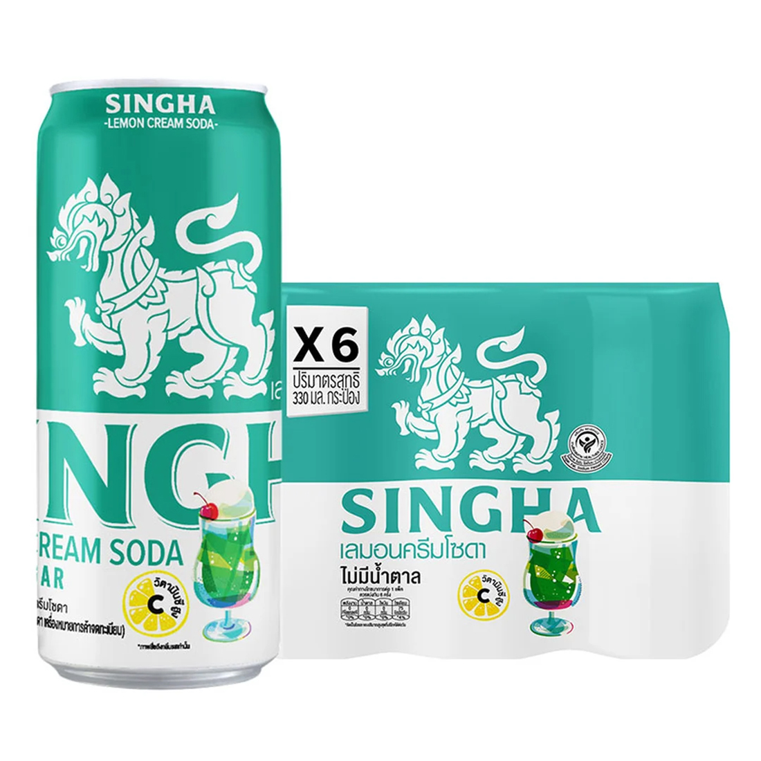ขนมขบเคี้ยว ขนมทานเล่น บิสกิตกรุบกรอบ อาหาร ขนม และของใช้ในบ้าน Singha รสครีมมะนาวโซดา 6*330 มล ราคา 85 บาท*ส่งฟรี