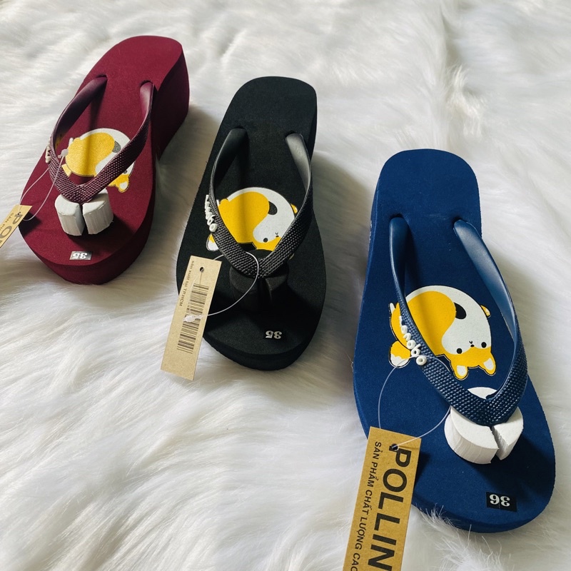 Dép kẹp nữ cao gót 6cm monobo mèo ú siêu cute, dễ thương dành cho các chị em phụ nữ