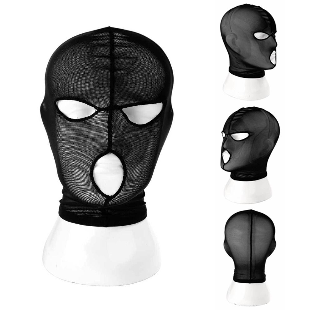 SALMON Đàn hồi nạ ren đen Xuyên thấu Mũ Đội Đầu hóa trang Thời trang Unisex Mạng Che lưới Halloween