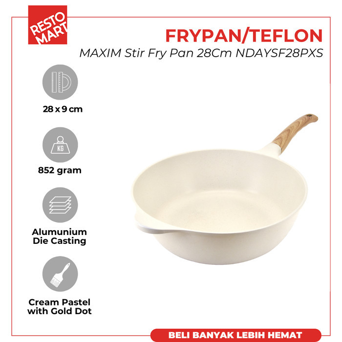 Stir Fry 28 cm MAXIM Alumunium Die Casting (1091778)(F1) Harga 489,020 rupiah*Gratis Ongkir