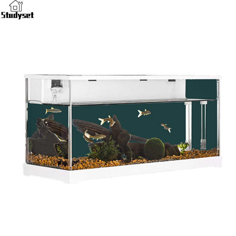Studyset Acrylic Goldfish Tank, Aquarium Small Transparent Fish Tank, Filter Desktop Aquarium Fish Bowls, Modern Mute Aquarium Accessories For Goldfish ราคา 772 บาท*ส่งฟรี