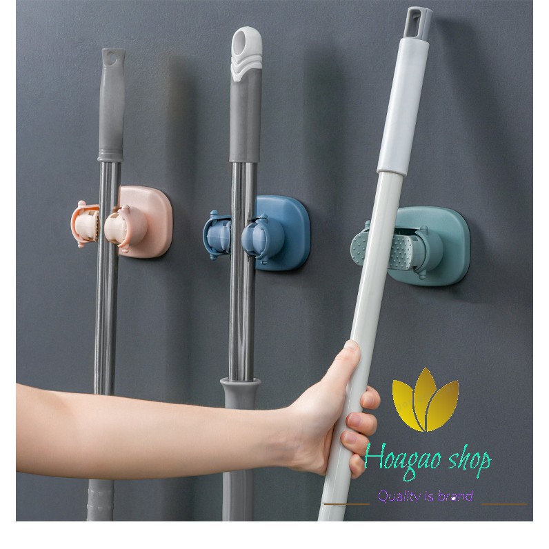 Móc khóa treo cây lau nhà, chổi dán tường thông minh, khóa treo dụng cụ nhà vệ sinh