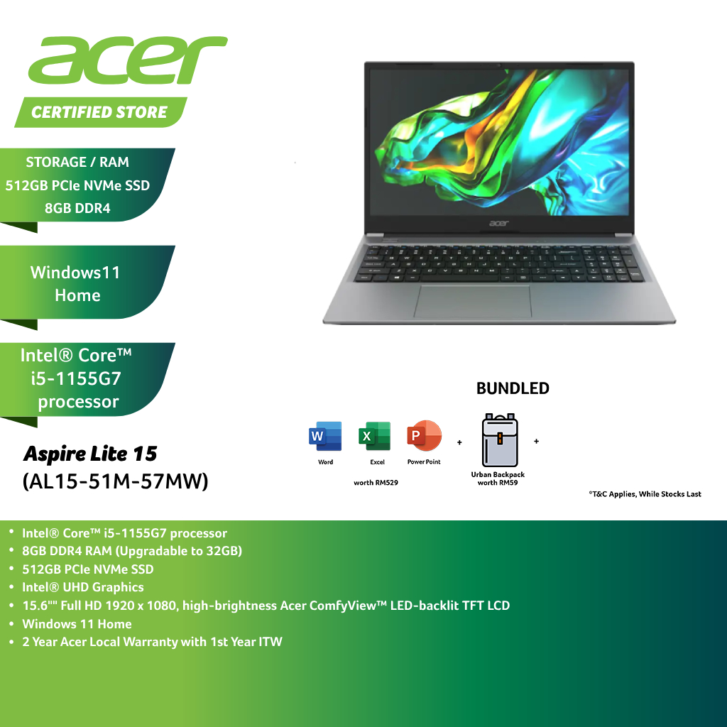 Acer Aspire Lite 15 Price in Malaysia & Specs - RM1849 | TechNave