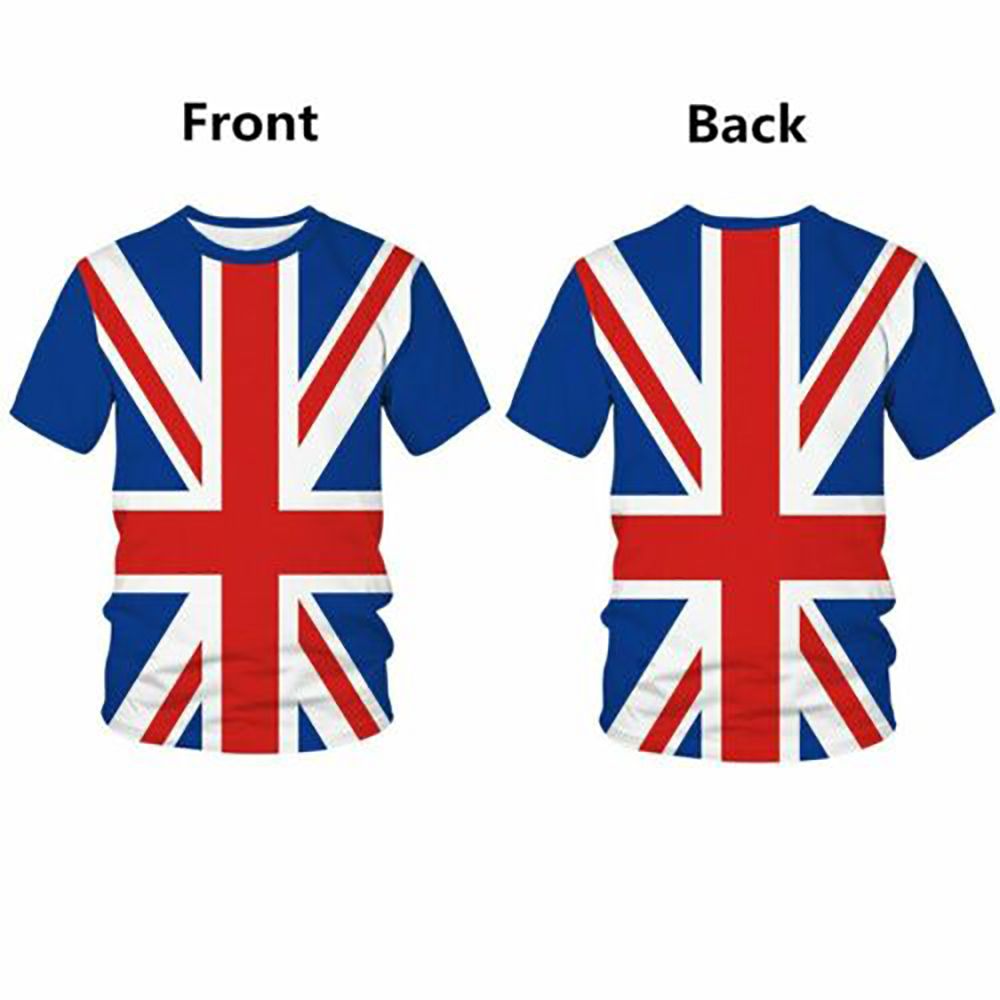 CEPTIB Harajuku Mùa hè ANH Cờ Union Jack Crew Neck Màu xanh Sọc Cờ Người đàn ông T Áo Sơ Mi Ngắn Tay Áo Tee Áo Sơ Mi Tops