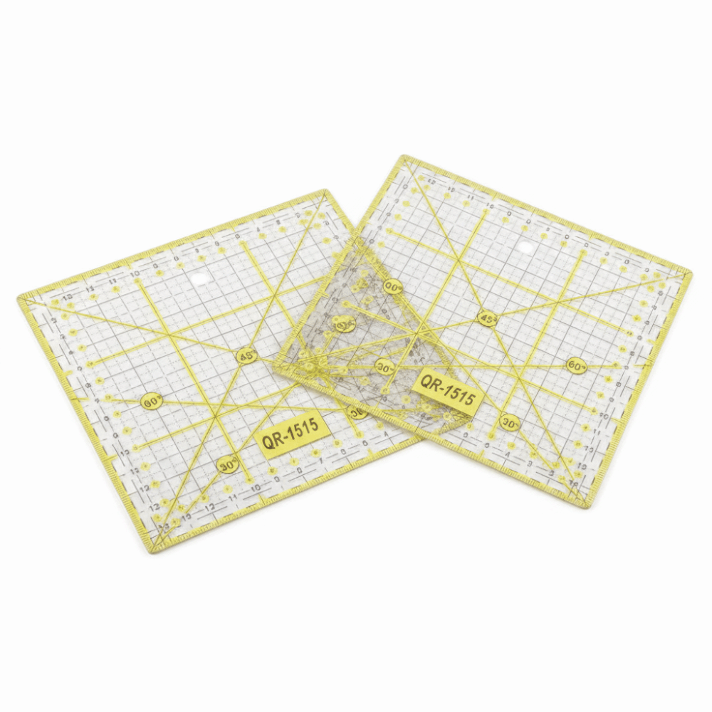 JIYAN2866 2pcs plastic Square Quilting Ruler 15cm x 15cm Double Colored Grid Lines Fabric Cutting Ruler Precise Quilting Tool For Sewing