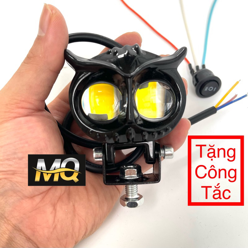 Đèn trợ sáng bi cầu mắt cú 2 mầu 12vl m3mini