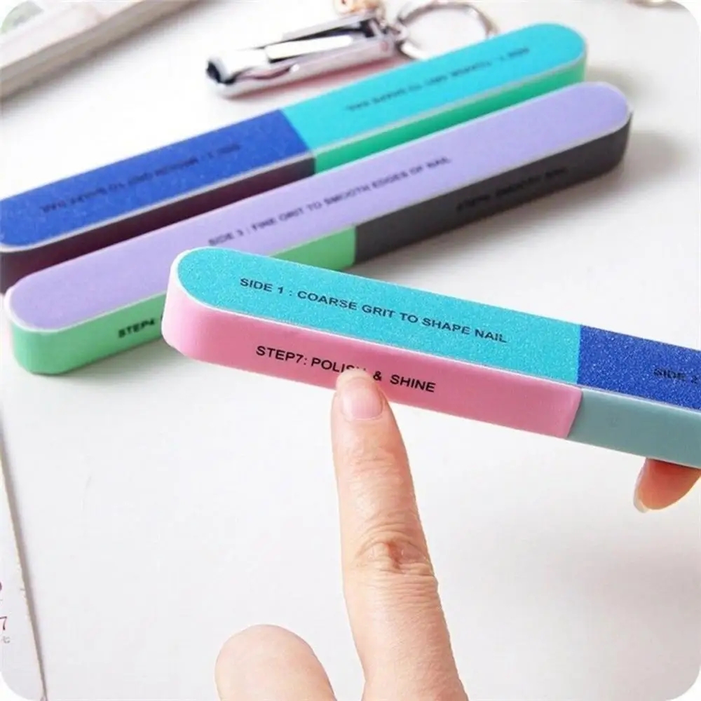 Đánh bóng móng tay giũa móng sáu mặt khối giũa móng chuyên nghiệp giũa móng tay đầy màu sắc dụng cụ làm móng chân móng tay