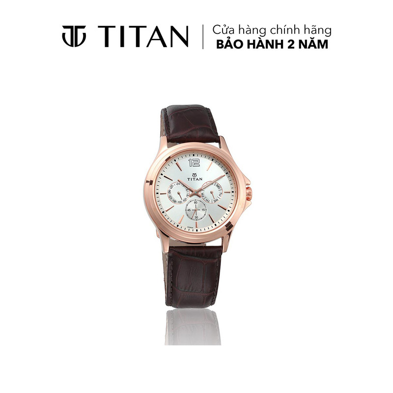 Đồng hồ nam TITAN Gents Neo Royale dây da, mặt 44.5MM, dây màu nâu, 1698WL01