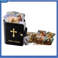 Small Prayer Card Pouch Prayer Group Accessory Holy Card Holder Faux Leather Prayer Card Book with Snap Closure Portable Pocket Organizer for 54 Religious Memorial Cards Durable Compact for Easy