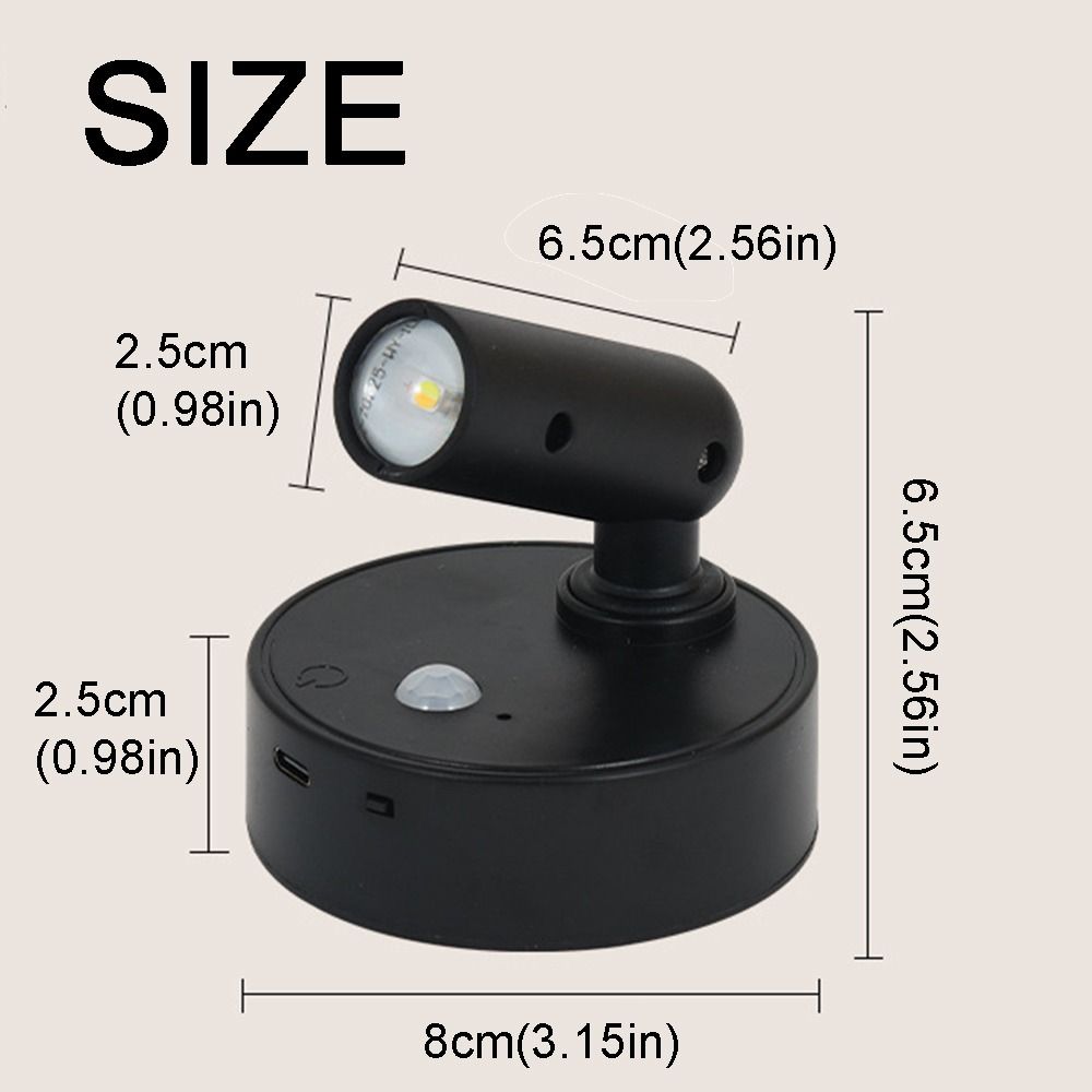【Vận chuyển nhanh】Có thể điều chỉnh độ sáng Đèn LED treo tường 05W Không dây Đèn chiếu sáng công tắc cảm ứng Đèn đọc sách USB có thể sạc lại Đèn tường từ tính Trang trí nghệ thuật