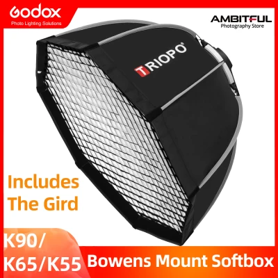 Triopo 55cm 65cm 90cm Photo Portabe Bowens Mount Octagon Umbrella Softbox + Honeycomb Grid Outdoor Soft Box for Studio Strobe