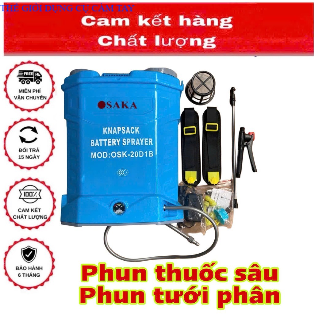 Bình Phun thuốc Xịt Thuốc sâu Osaka 20lít (bơm đôi) xài bình siêu tiện lợi THẾ GIỚI DỤNG CỤ CẦM TAY GIÁ SĨ