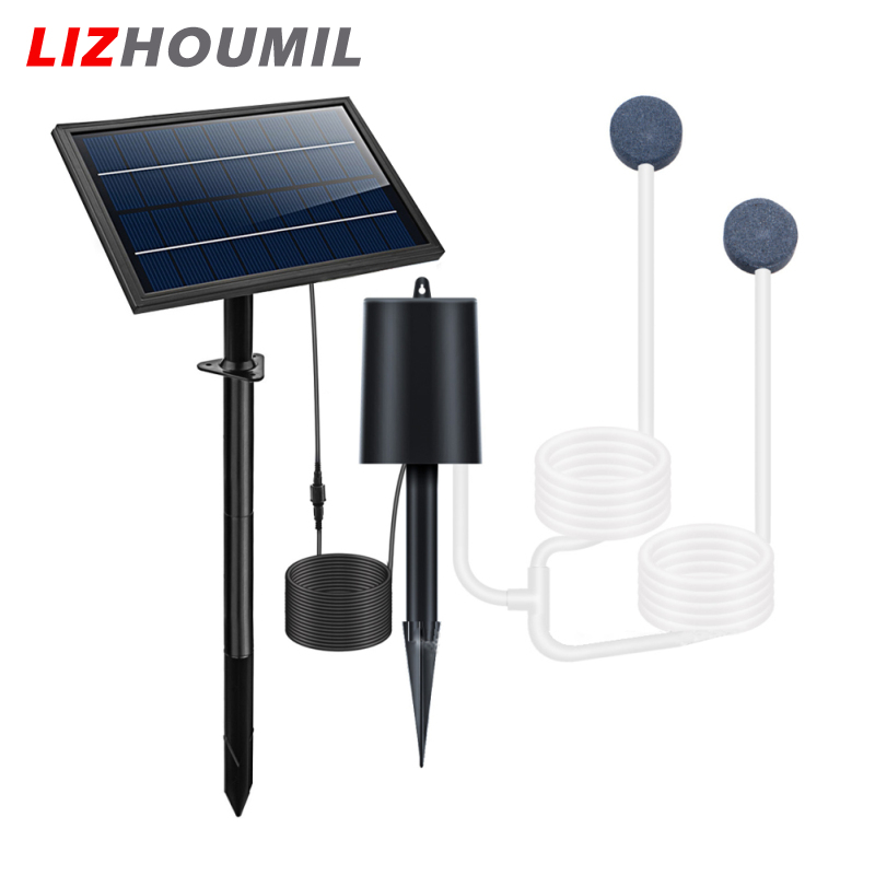 LIZHOUMIL +Solar Pond Aerator, Fish Tank Air Pump With 3 Adjustable Modes, Air Bubble Stones, Pipe, Solar Cell Plate, Aquarium Oxygen Aerator For Garden, Pool Pond ราคา 761 บาท*ส่งฟรี