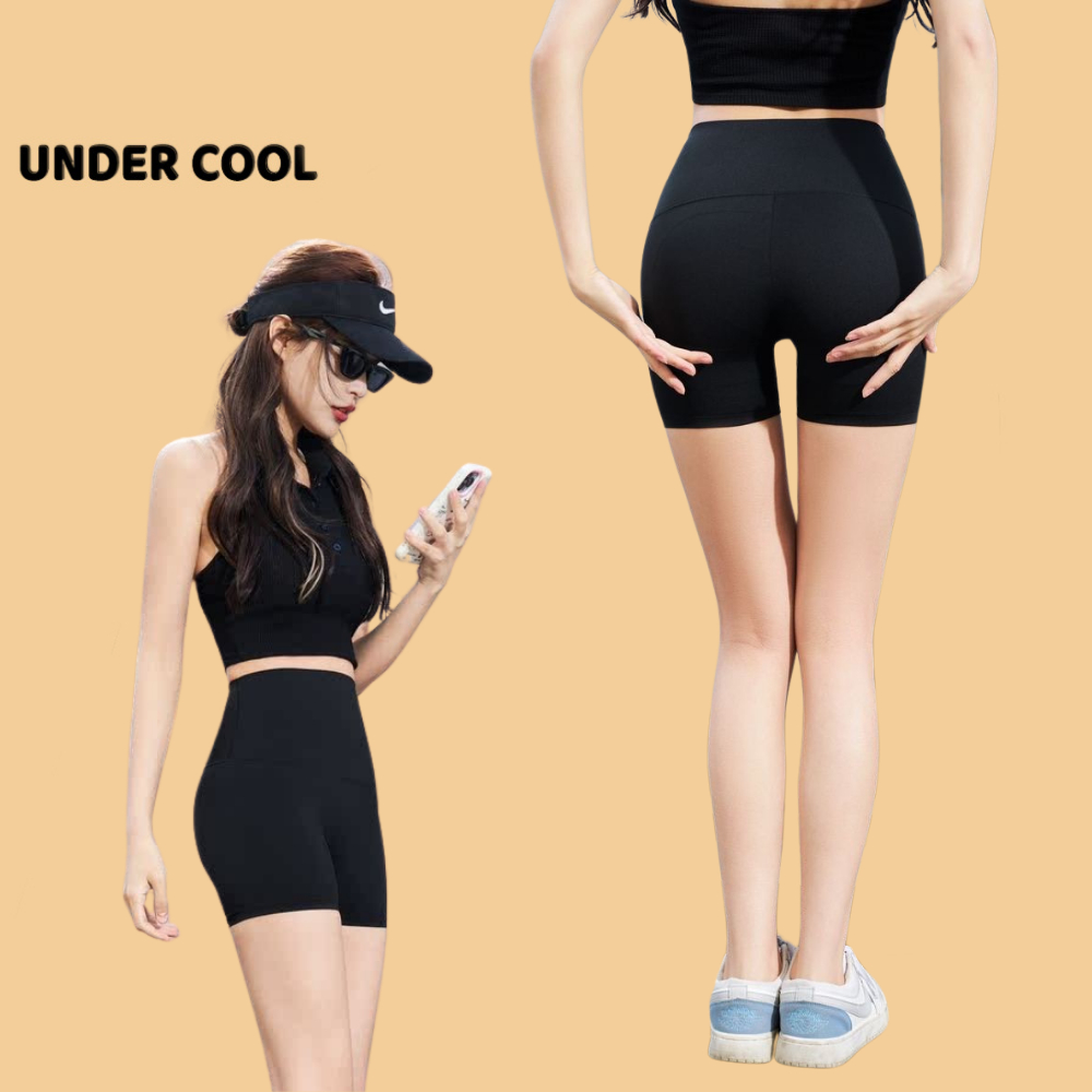 Quần Legging Đùi Nữ Bikershort UNDERCOOL Có Viền Nâng Mông Mặt Trong Cạp Cao Tôn Dáng