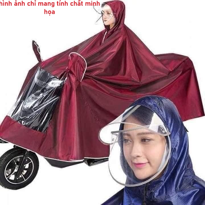 Áo Mưa Phản Quang Đi Xe Máy 1 Người Và 2 Người Che Phủ Toàn Thân, Kèm Kính Chắn Mưa Tiện Lợi Giá 95,000 Đồng*Miễn phí vận chuyển