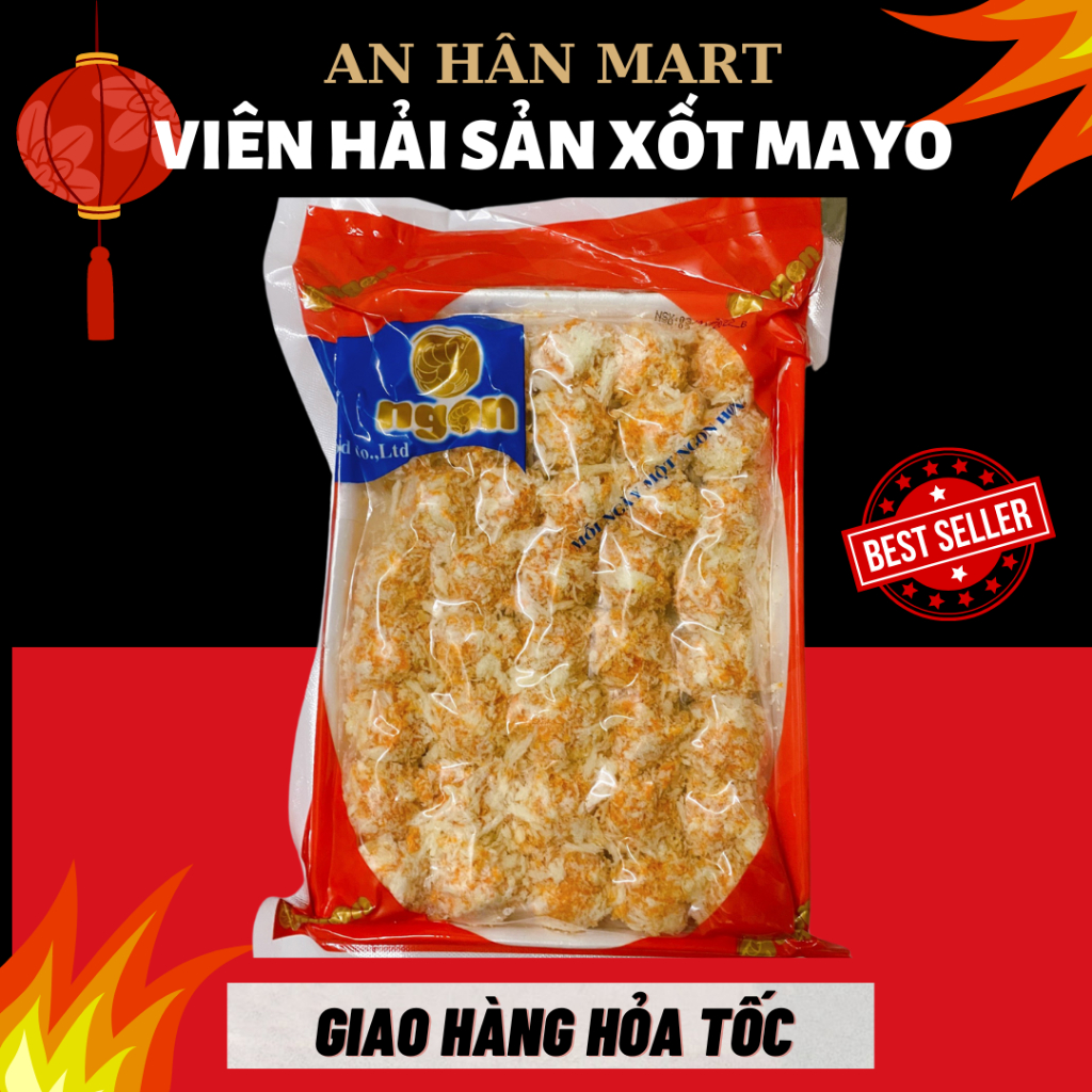 [HN] Viên chiên hải sản xốt Mayonnaise 450G, viên tẩm bột xốt phomai Ongon