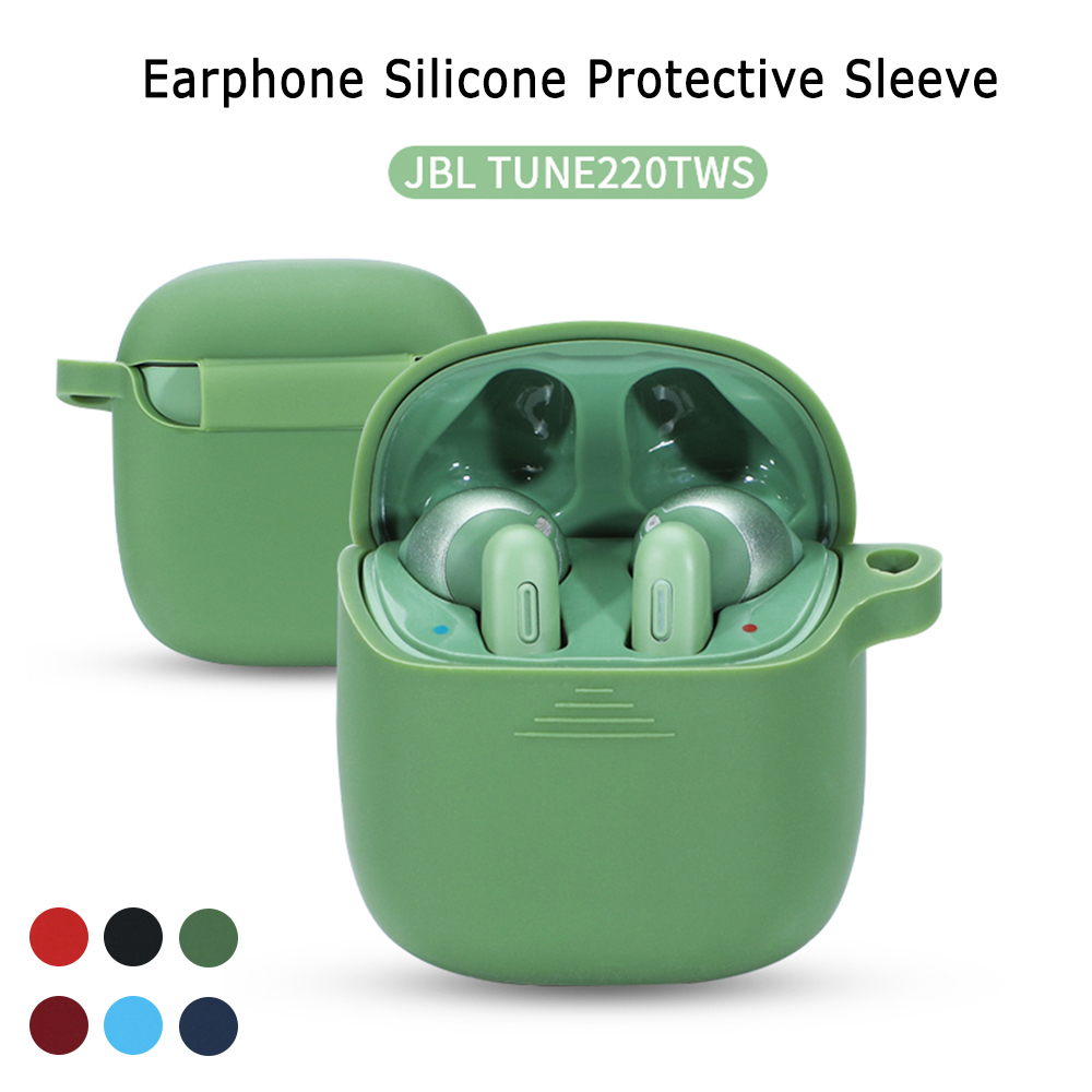 Erdikou 【ในสต็อก】 TWS ซิลิโคนสีทึบเคสบลูทูธชุดหูฟังเคสเคสเดิมหูฟังกล่องป้องกันที่โดดเด่นชุดหูฟังเคสสำหรับ JBL TUNE 220 airpods Apple