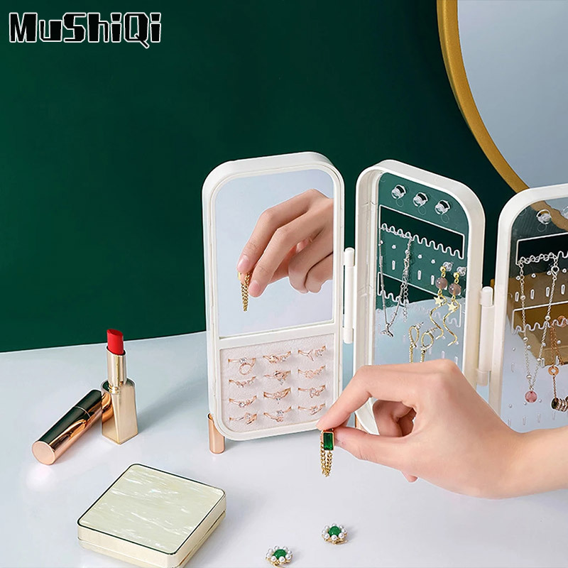 MUSHIQI Hộp lưu trữ hộp trang sức bông tai trang sức hộp trang sức hộp trang sức lớn hộp trang sức hộp lưu trữ đồ trang sức bông tai/hộp lưu trữ Vòng cổ tai hộp đựng nhẫn lưu trữ đồ trang sức vòng cổ dạng hộp tai hộp đựng nhẫn bông tai trang sức hộp trang