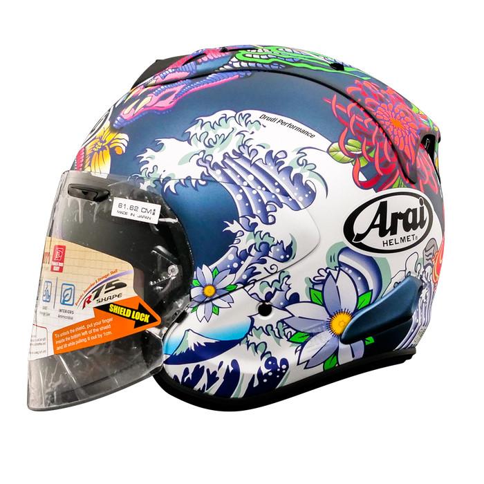 Arai VZ Ram Oriental Flatt Blue| Helm Half Face Harga 9,800,000 rupiah*Gratis Ongkir