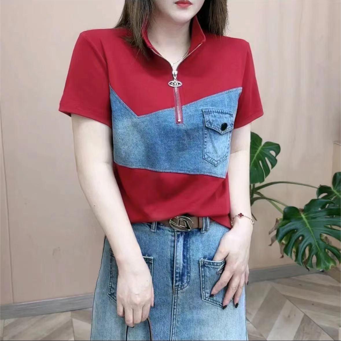 Áo kiểu Hàn Quốc luxqlo Áo polo dáng rộng thường ngày thời trang nữ áo cộc tay mùa hè 2025