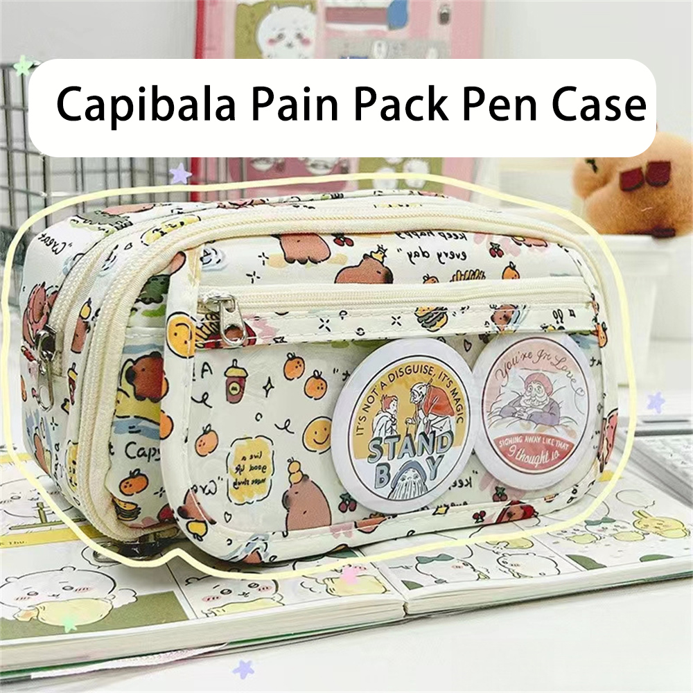 Large Capacity Canvas Pen Bag Student Stationery Cute Stationery Case Gifts