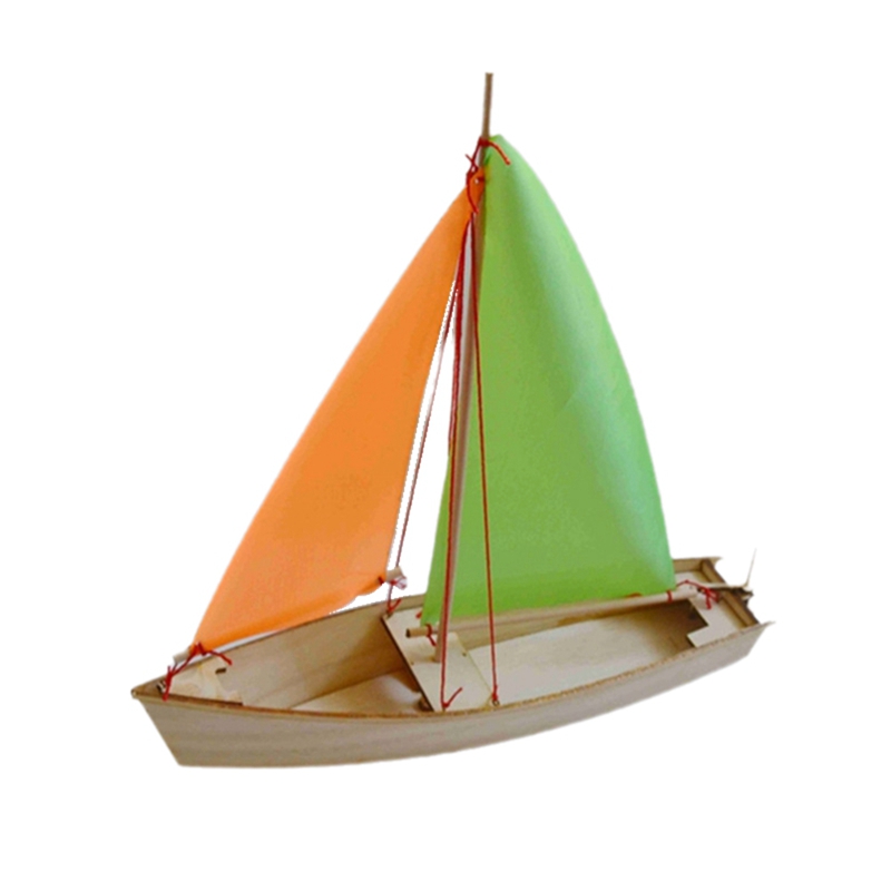 (CXZV) Self-Propelled Sailboat Wooden Boat Model Assembly Kit DIY Assembly Toys Children'S Handmade Toys