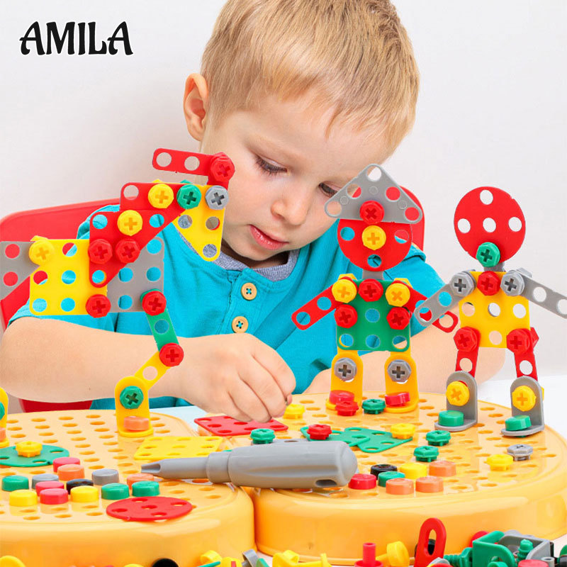 AMILA Đồ chơi trẻ em, vít tháo dỡ, lắp ráp đồ chơi, đồ chơi trẻ em, đồ chơi thực hiện, khoan công cụ đồ chơi đồ chơi, đồ chơi vít hộp đồ chơi