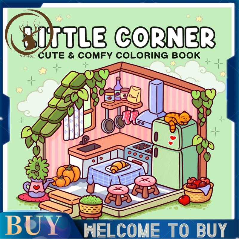 Little Corner: Coloring Book for Adults and Teens Super Cute Design of Cozy Hygge Spaces for Relaxation Spaces Coloring