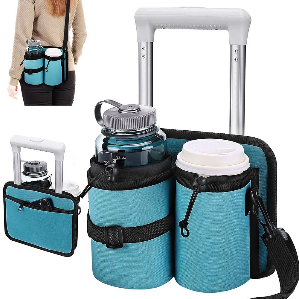 Luggage Travel Cup Holder, Portable Drink Caddy Bag Hold Two