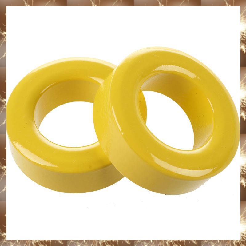 (TIPM) 2 Pcs 33mm x 19mm x 11mm Yellow White Iron Core Ferrite Rings Toroid