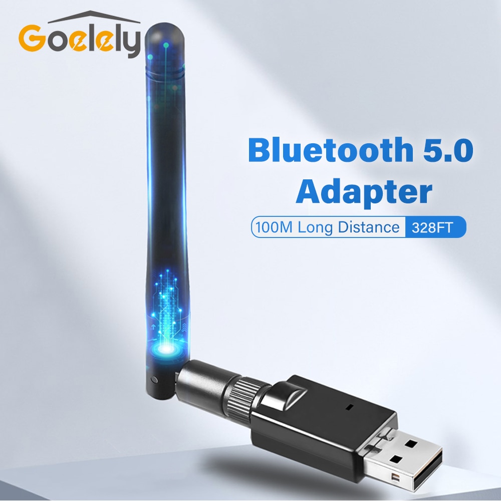 Goelely USB Bluetooth 5.0 Adapter 100M Long Distance Bluetooth Dongle For PC Wireless Bluetooth Transmitter Receiver For Laptop