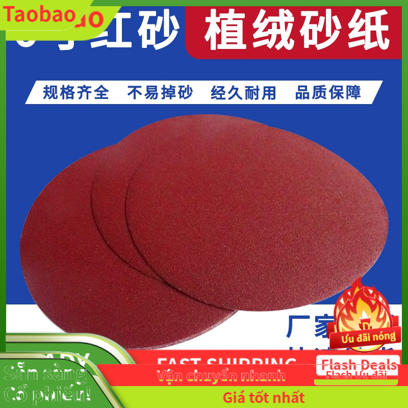 Đỏ Cát 6 Inch 150mm Giấy NHÁM ĐĨA Đàn, Tấm Nhám, Tấm Nhám Tròn Nhung, Sản Xuất Tấm Nhám Giấy Nhám ZADA