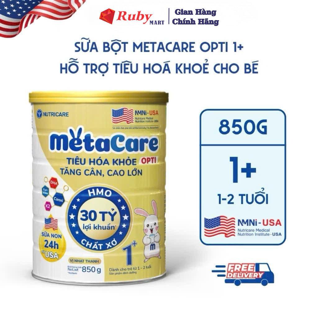 Metacare Opti 1+ Powdered Milk 850Gr - Cool Milk - Lightly Flavored - Healthy Digestion, Baby Gains Weight and Grows Tall