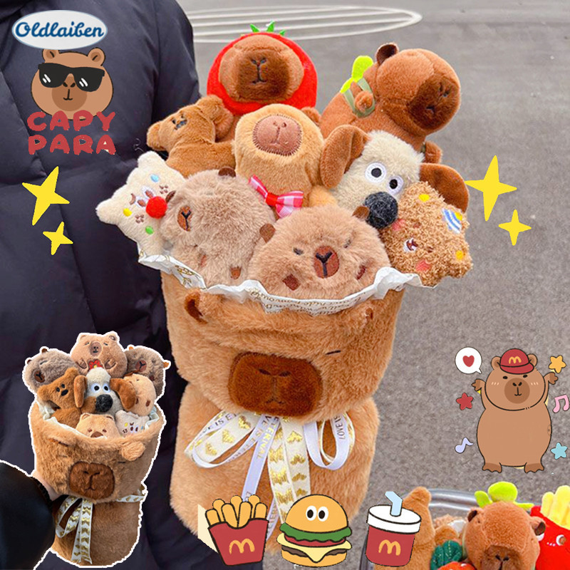 Oldlaiben ช่อคาปิบาร่า Capybara ตุ๊กตาช่อดอกไม้ ตุ๊กตาน่ารัก ของขวัญวันเกิด ขวัญวาเลนไทน์ ราคา 391 บาท*ส่งฟรี