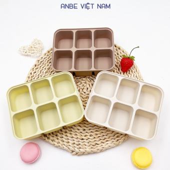 Khay Trữ Đông Đồ Ăn Dặm Silicone Cho Bé ANBE Việt Nam Có Nắp Đậy 6 Ngăn Kiểm Định An Toàn