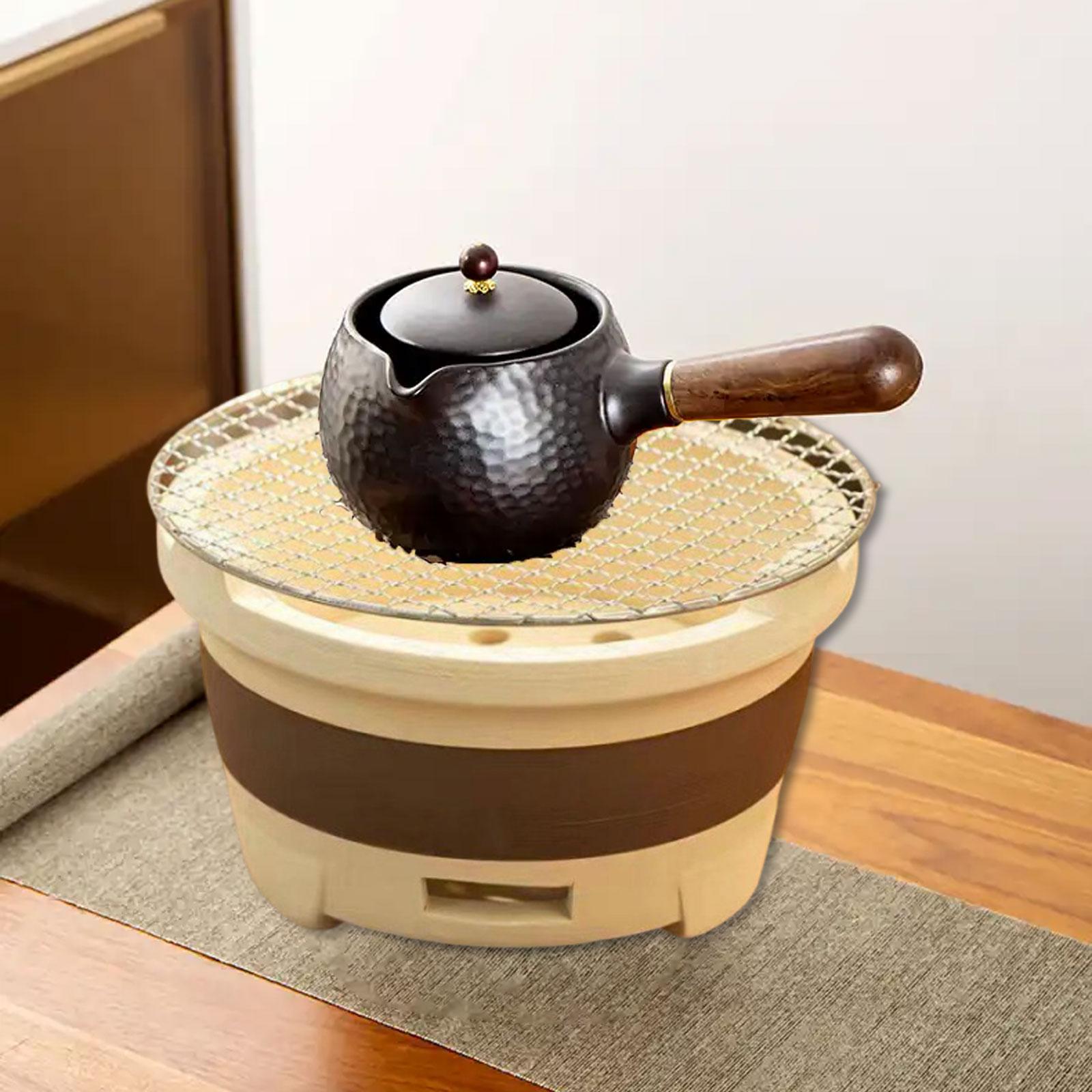 Miracle Shining Ceramic Charcoal Tea Brew Stove with Mesh Cooking Grill Clay Fireplace Heater High Temperature Resistant Lightweight Round ราคา 624 บาท*ส่งฟรี