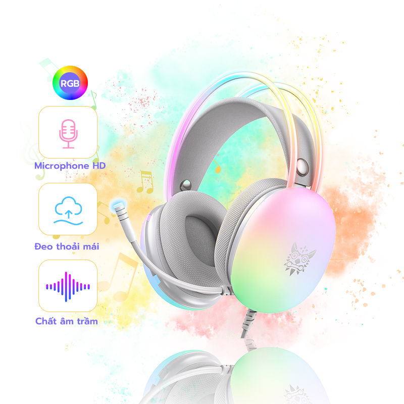 Tai Nghe Chơi Game Chụp Tai Có Dây ONIKUMA X26 Có Mic Có Đèn RGB/ LED Cho Máy Tính/ PC/ Laptop - Gaming Headphones