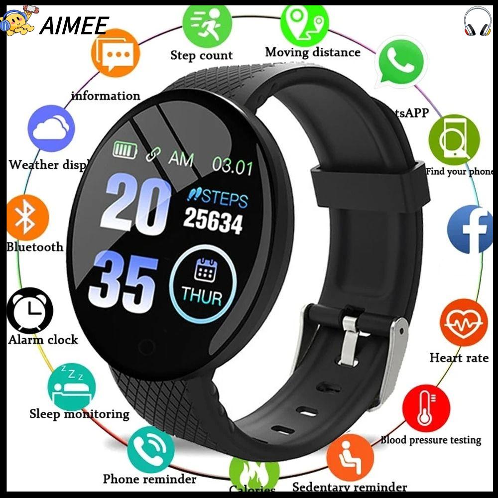 AIMEE Nhiệt độ cơ thể Đồng hồ thông minh Thiết bị theo dõi sức khỏe Máy đo nhịp tim Đồng hồ thể thao Thời trang Huyết Áp Đồng hồ thông minh Bluetooth Bé trai