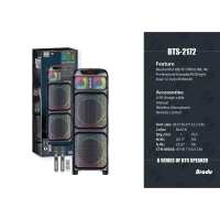 Bts.Shop BTS-2407 RGB Portable Subwoofer Karaoke Wireless Bluetooth Speaker with Wireless Microphone