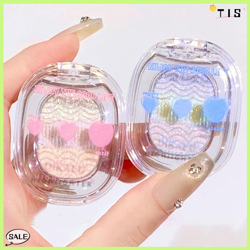 Follow Get New【TIS】 Dikalu khoai tây nghiền kết cấu long lanh Phấn mắt màu tím vàng hồng ngọc trai long lanh cơ thể Highlighter 3 trong 1 Bảng trang điểm
