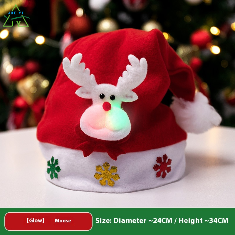 Mũ giáng sinh cổ điển KS cho người lớn và trẻ em-Mũ ông già Noel lễ hội với trang trí lông cho đồ trang trí cho ngày nghỉ lễ và trang phục