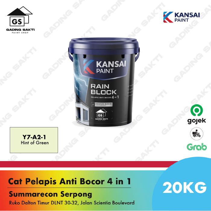 KANSAI RAIN BLOCK 4 IN 1 HINT OF GREEN (Y7-A2-1) TINTING PAIL 20KG-The Paint Spot Harga 1,556,000 rupiah*Gratis Ongkir