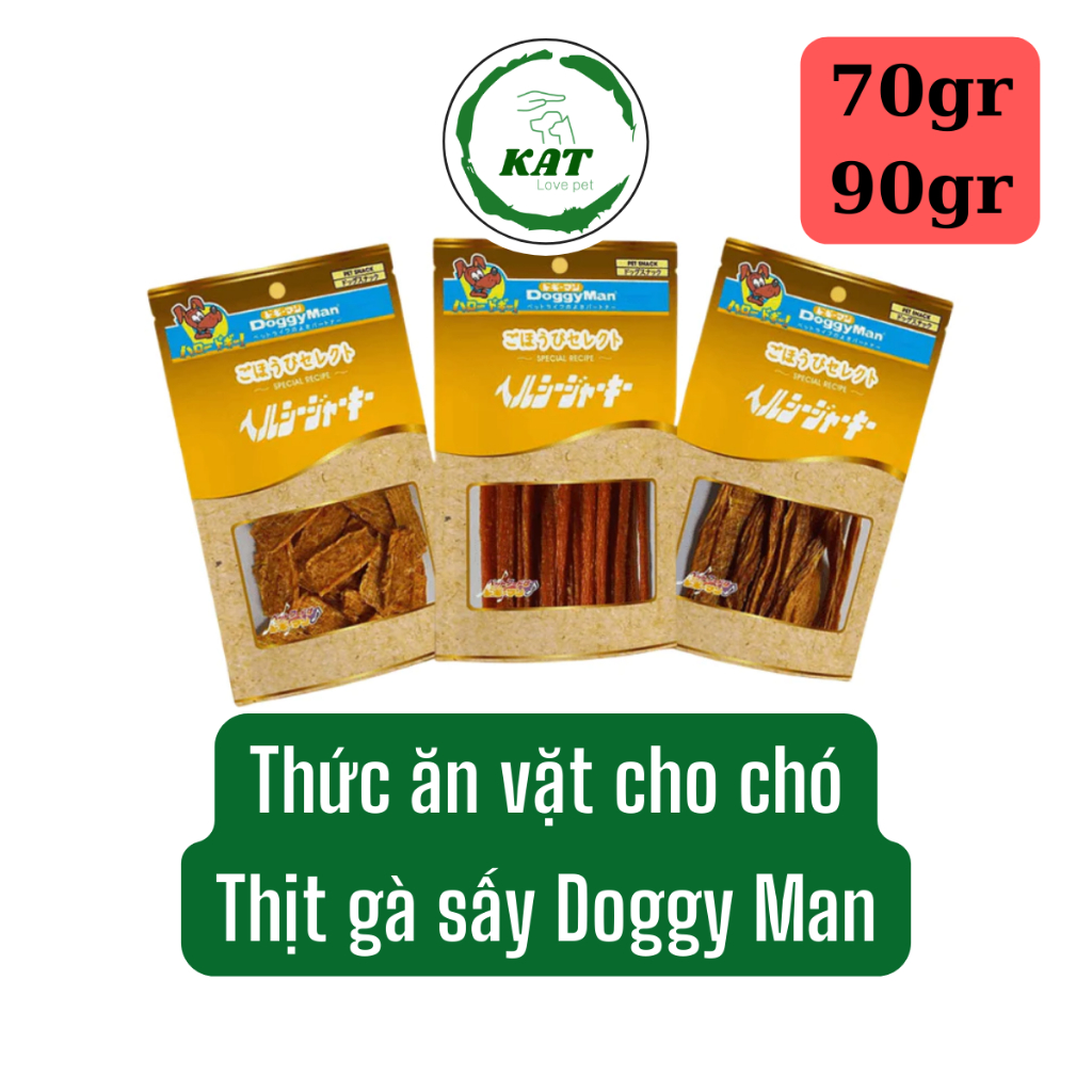 Snack cho chó gà sấy doggy man - gói 70gr 90gr - kat store