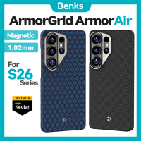 Benks cho Samsung S26 siêu s26u từ armorgrid armorair trở lại được xây dựng với Kevlar®Sợi aramid siêu mỏng & nhẹ tối giản vỏ cứng Bìa
