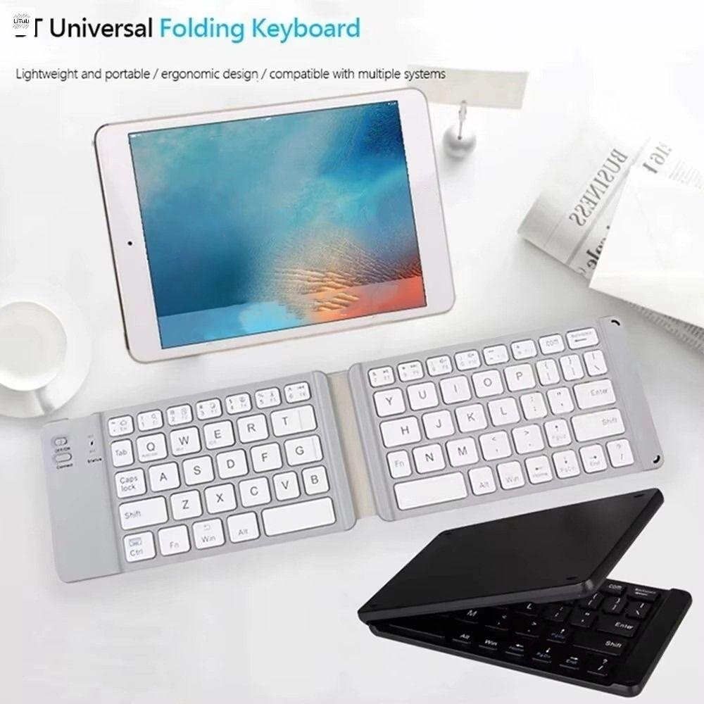 LITUILI Im lặng Bàn phím gập không dây mini Có thể sạc lại Bàn phím Bluetooth Thời trang Di động Bàn phím có thể gập lại Du lịch
