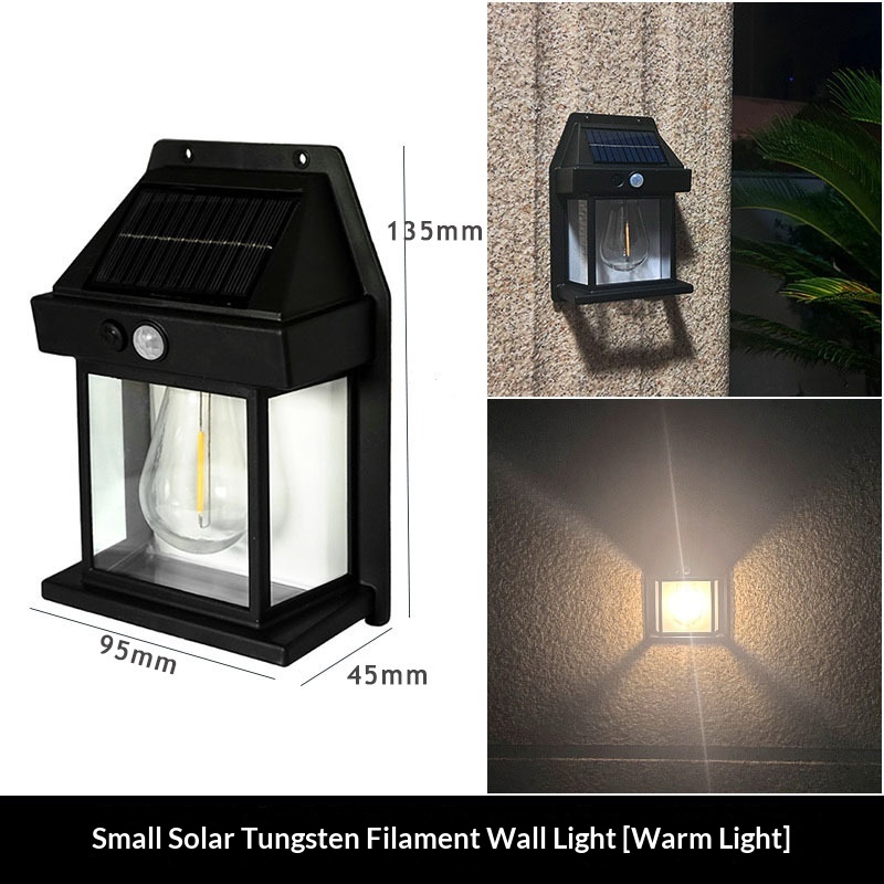 Runenbaoluo Đèn tường năng lượng mặt trời chuyển động ngoài trời cảm biến ánh sáng tự động cho sân vườn ban công Đèn trang trí chống thấm nước