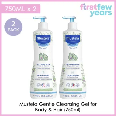 Mustela Gentle Cleansing Gel for Hair & Body, 750ml x 2 [Exp 07/2023]