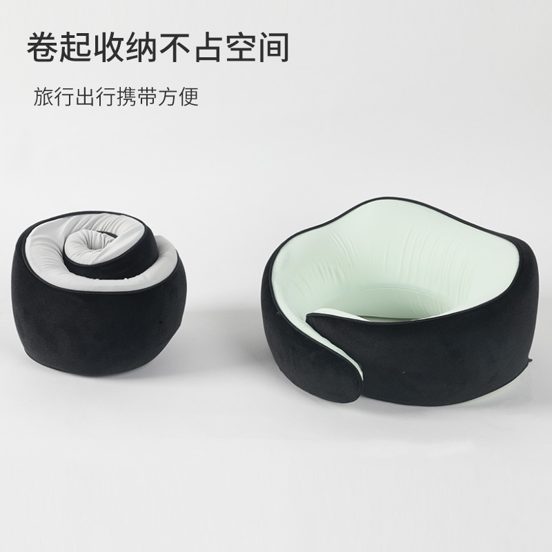 Snail Memory Cotton U-shaped Slow Rebound Travel Pillow Can be Stored, Portable Pillow, Raised to Care for Cervical Neck Pillows & Bolsters
