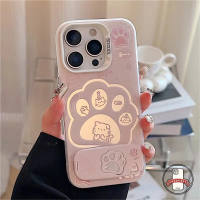 การ์ตูนอุ้งเท้าพิมพ์น่ารักลูกแมวลูกแมวคู่รัก เคส IPhone Air 17 15 13 16 11 14 12 Pro Max 7Plus XR X 8 7 15 14 16 Plus XS Max SE
